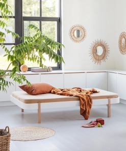 cama wood 90cm blanco/abedul wood original de oliver furniture