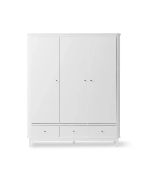 armario blanco de 3 puertas de oliver furniture