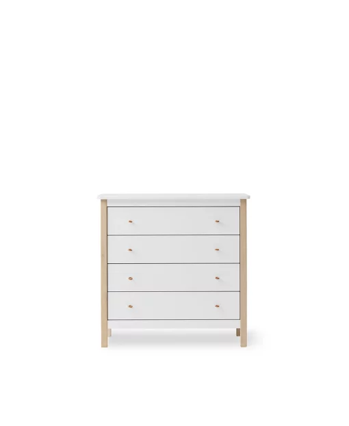 comoda 4 cajones blanco/abedul wood original oliver furniture