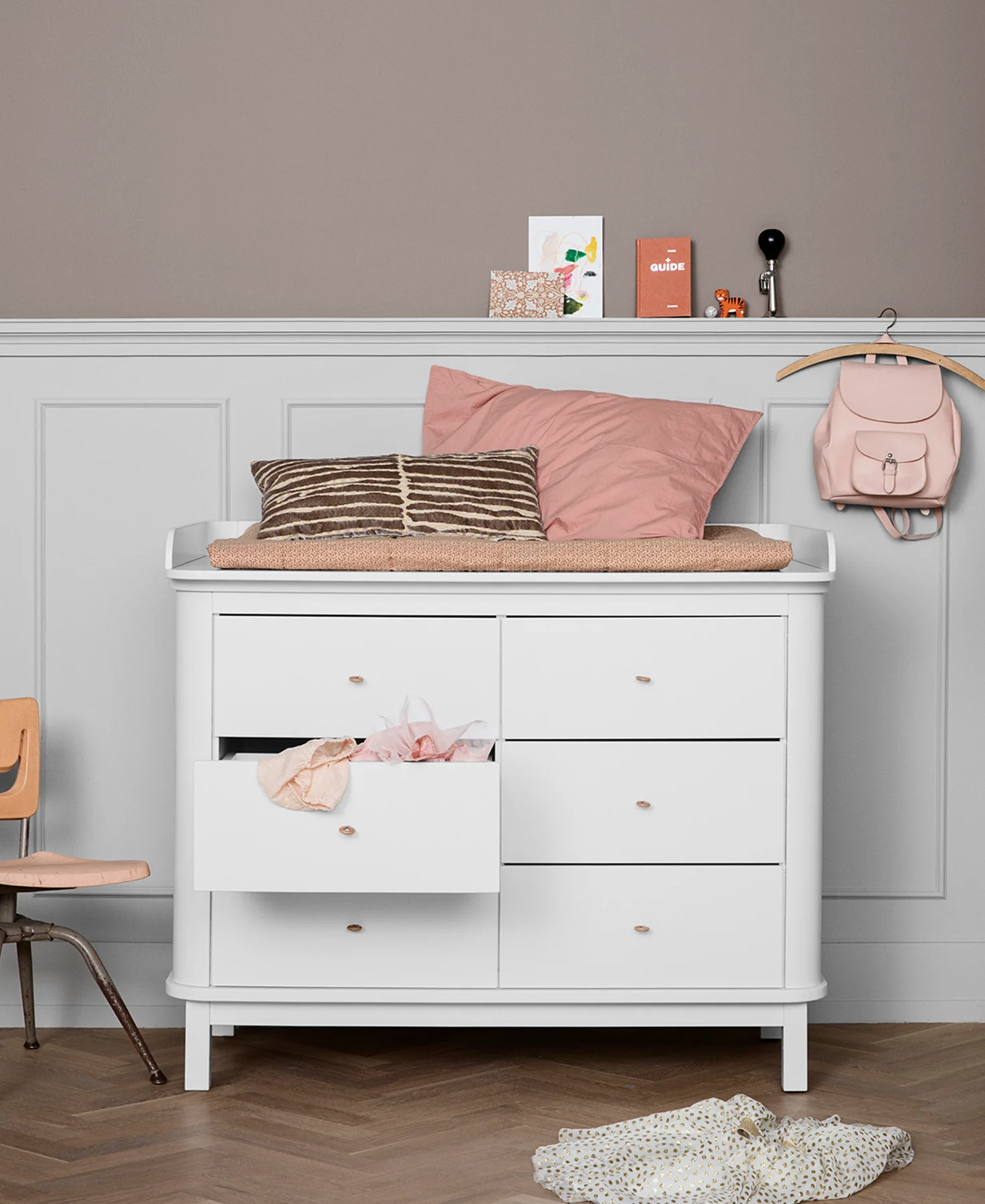 Accesorio cambiador para cómoda color blanco Wood Oliver Furniture