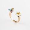 anillo pajaro azul y flor nach ring