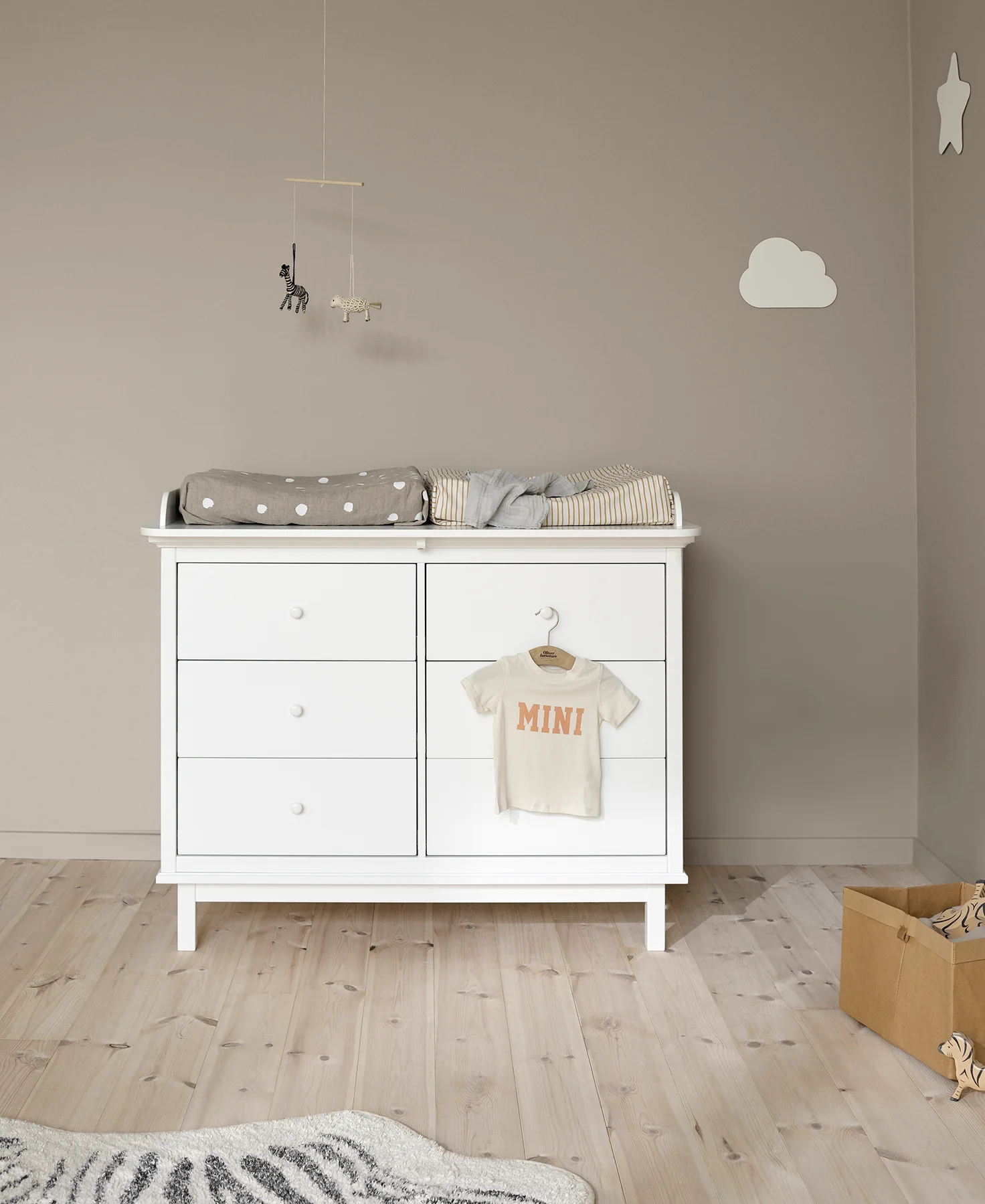 Cómoda/Cambiador Grande Wood Blanco- Oliver Furniture