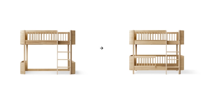 Cama Low Loft Roble oak - Oliver Furniture